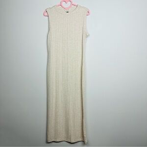 Universal Thread Beige Ribbed Maxi Dress Size Medium
